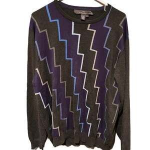 Tricots St Raphael Grandpa Knit Sweater 70% Silk 30% Cotton, Mens Large, Black